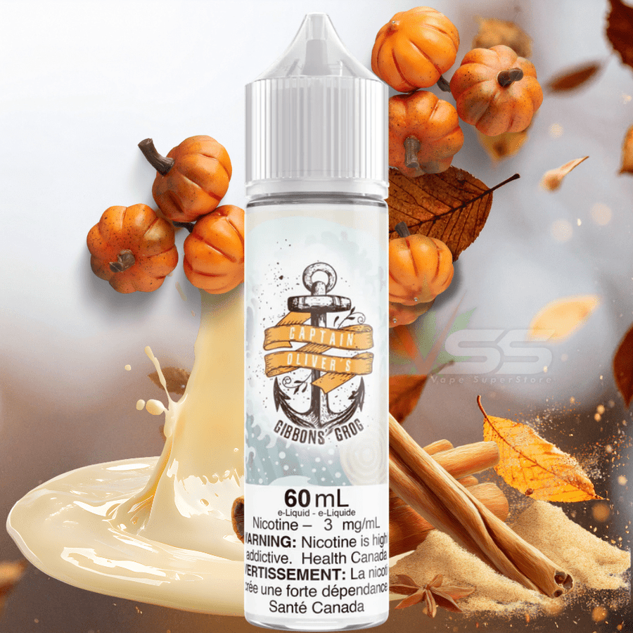 Captain Oliver's E-liquid - Gibbons Grog 60ml / 3mg Vape Superstore Yorkton Saskatchewan