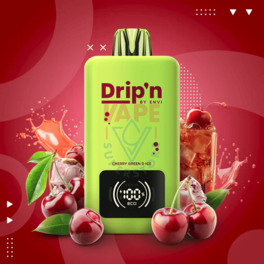 Drip'n by Envi 70K Disposable Vape - Cherry Green D Vape Superstore Yorkton Saskatchewan