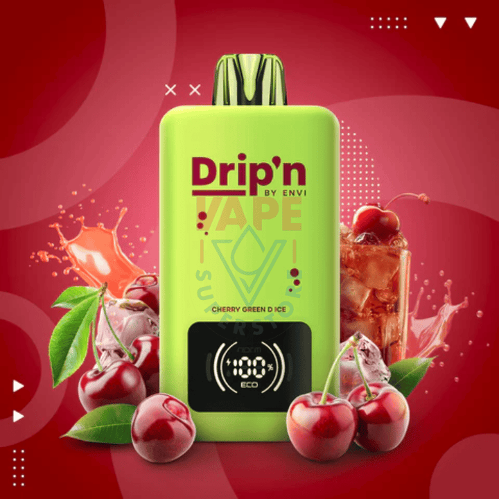 Drip'n by Envi 70K Disposable Vape - Cherry Green D Vape Superstore Yorkton Saskatchewan