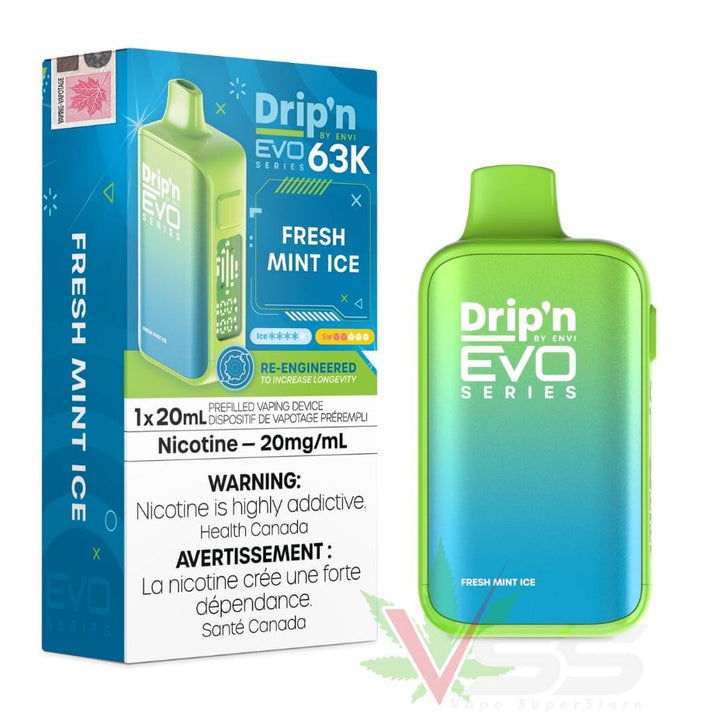 Drip'n by Envi Evo 63K Disposable Vape - Fresh Mint Ice Vape Superstore Yorkton Saskatchewan