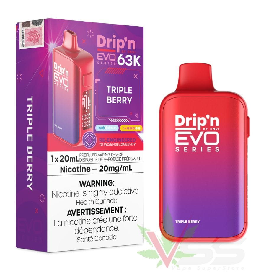 Drip'n by Envi Evo 63K Disposable Vape - Triple Berry Vape Superstore Yorkton Saskatchewan