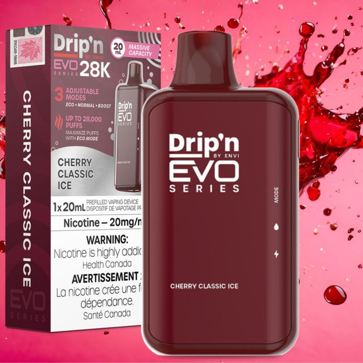 Drip'n Envi Disposables 28000 Puffs / 20mg Drip'n by Envi EVO 28k Disposable Vape-Cherry Classic Drip'n by Envi EVO 28k Disposable Vape-Cherry Classic - Yorkton