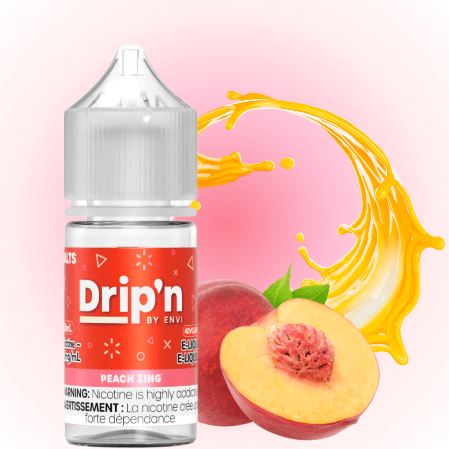 Drip'n Envi Salts Salt Nic E-Liquid 20mg / 30mL Drip'n by Envi Classics Salt-Peach Zing Drip'n by Envi Classics Salt-Peach Zing in Alberta
