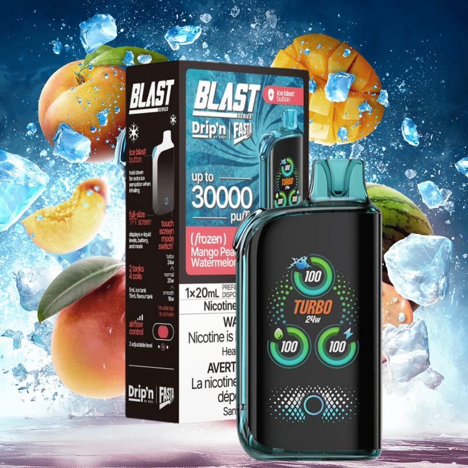 Envi Drip'n x Fasta Blast 30K Disposable Vape-Mango Peach Watermelon 20mg / 30000 Vape Superstore Yorkton Saskatchewan