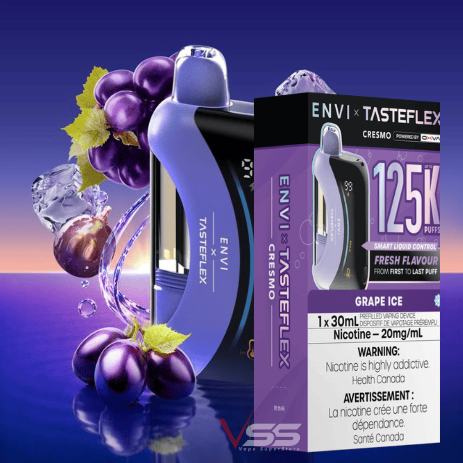 ENVI x Tasteflex Cresmo 125k Disposable Vape - Grape Ice 20mg / 125000 Puffs / 20mg/mL Vape Superstore Yorkton Saskatchewan