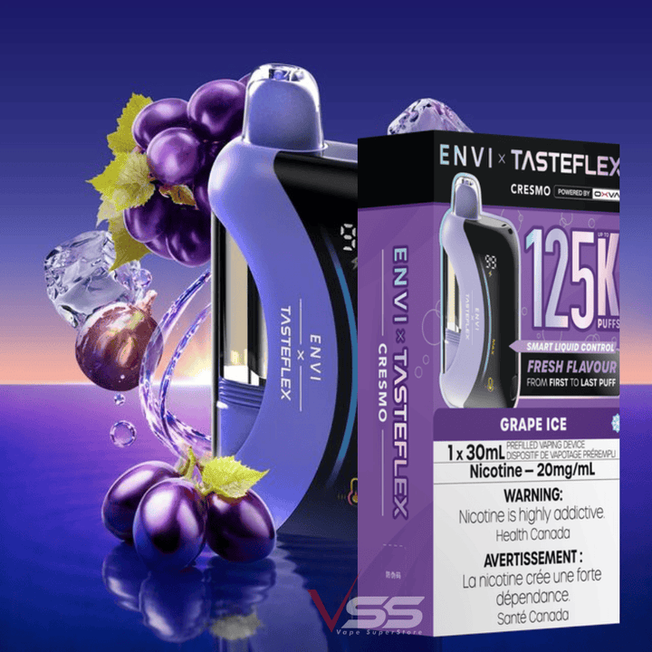 ENVI x Tasteflex Cresmo 125k Disposable Vape - Grape Ice 20mg / 125000 Puffs / 20mg/mL Vape Superstore Yorkton Saskatchewan