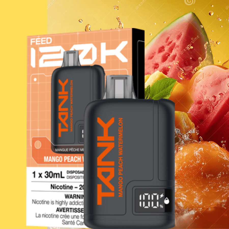 Feed Tank 120k Disposable Vape-Mango Peach Watermelon Vape Superstore Yorkton Saskatchewan