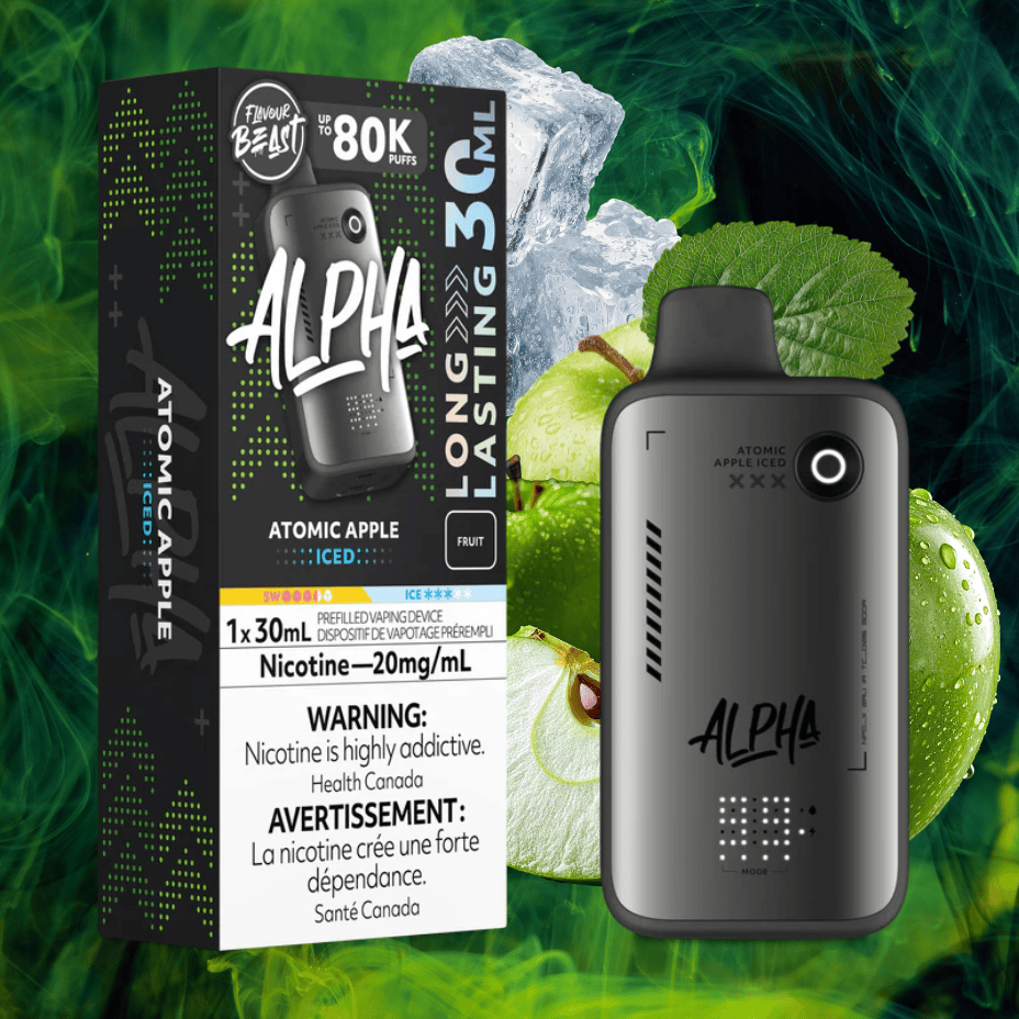 Flavour Beast Alpha 80K Disposable Vape-Atomic Apple Iced 30mL / 80000 Puffs / 20mg Vape Superstore Yorkton Saskatchewan
