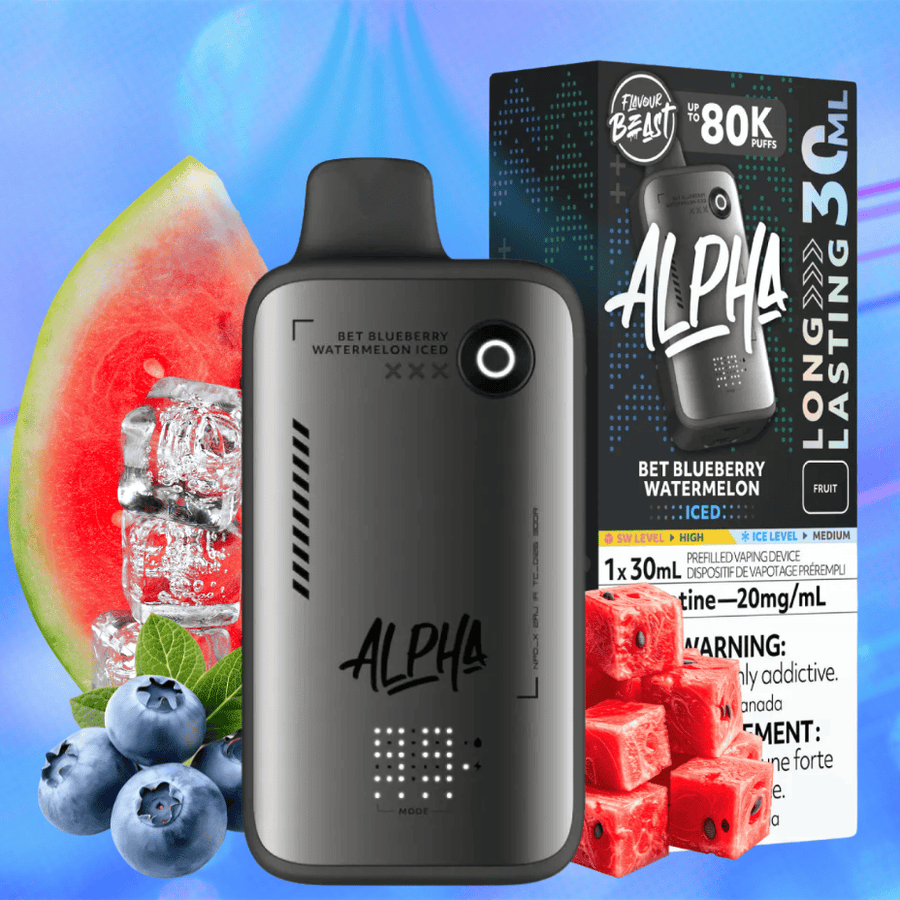 Flavour Beast Alpha 80K Disposable Vape-Bet Blueberry Watermelon 30mL / 80000 Puffs / 20mg/mL Vape Superstore Yorkton Saskatchewan