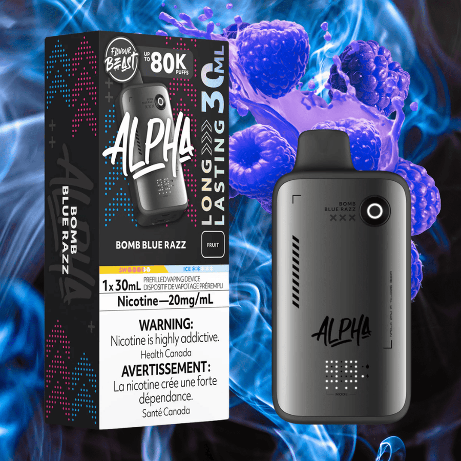 Flavour Beast Alpha 80K Disposable Vape-Bomb Blue Razz 30mL / 80000 Puffs / 20mg Vape Superstore Yorkton Saskatchewan