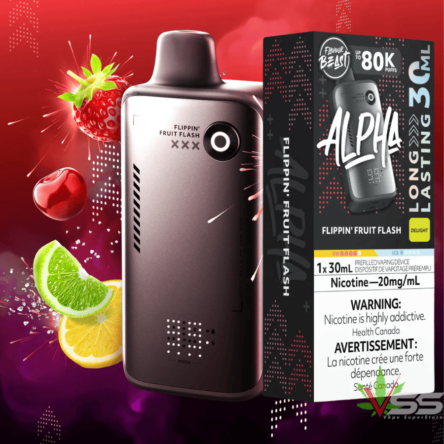 Flavour Beast Alpha 80K Disposable Vape-Flippin' Fruit Flash 30mL / 80000 Puffs / 20mg Vape Superstore Yorkton Saskatchewan