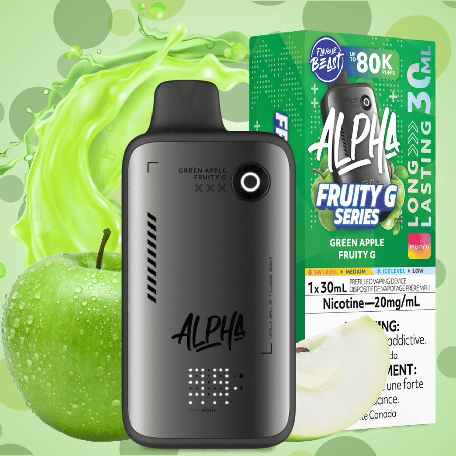 Flavour Beast Alpha 80K Disposable Vape-Green Apple Fruity G 30mL / 80000 Puffs / 20mg/mL Vape Superstore Yorkton Saskatchewan
