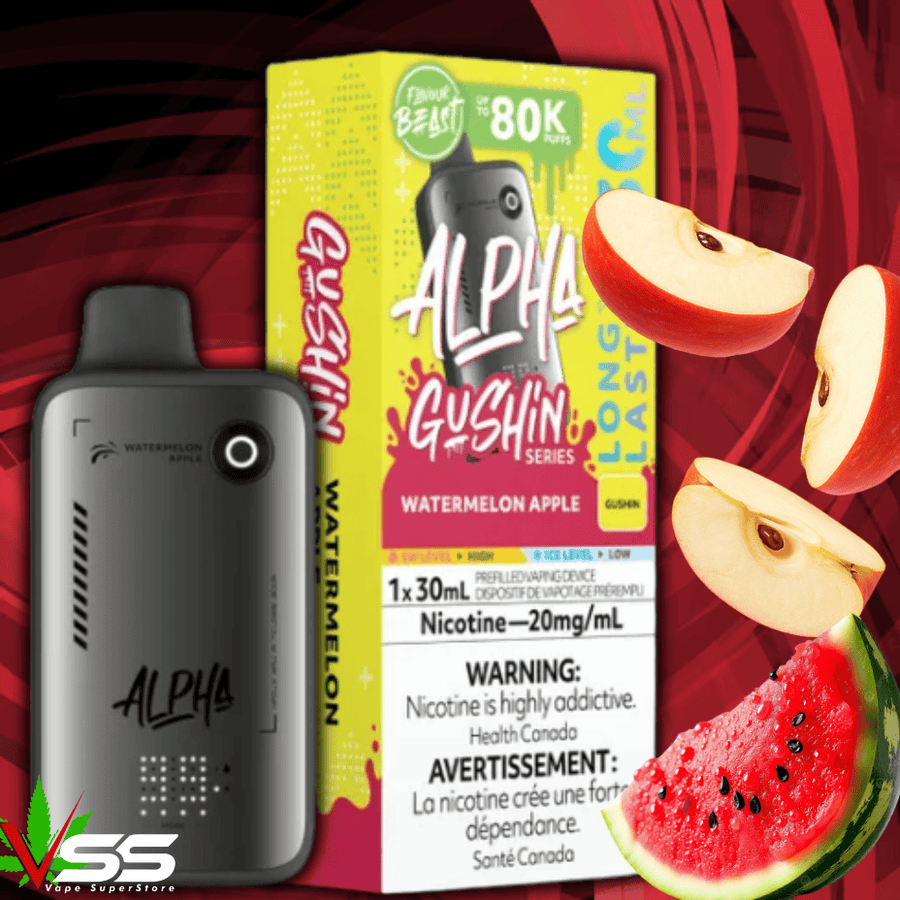 Flavour Beast Alpha 80K Disposable Vape-Gushin Watermelon Apple 30mL / 80000 Puffs / 20mg/mL Vape Superstore Yorkton Saskatchewan