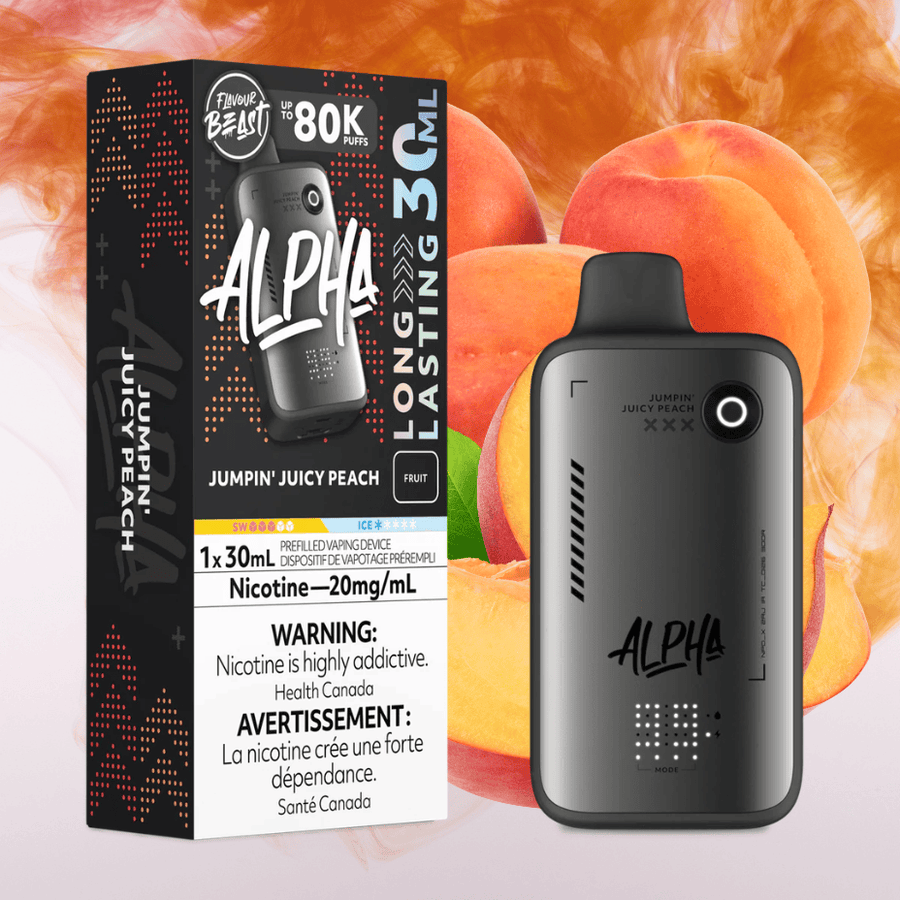 Flavour Beast Alpha 80K Disposable Vape-Jumpin Juicy Peach 30mL / 80000 Puffs / 20mg Vape Superstore Yorkton Saskatchewan