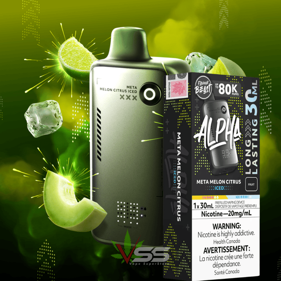 Flavour Beast Alpha 80K Disposable Vape-Meta Melon Citrus Iced 30mL / 80000 Puffs / 20mg/mL Vape Superstore Yorkton Saskatchewan