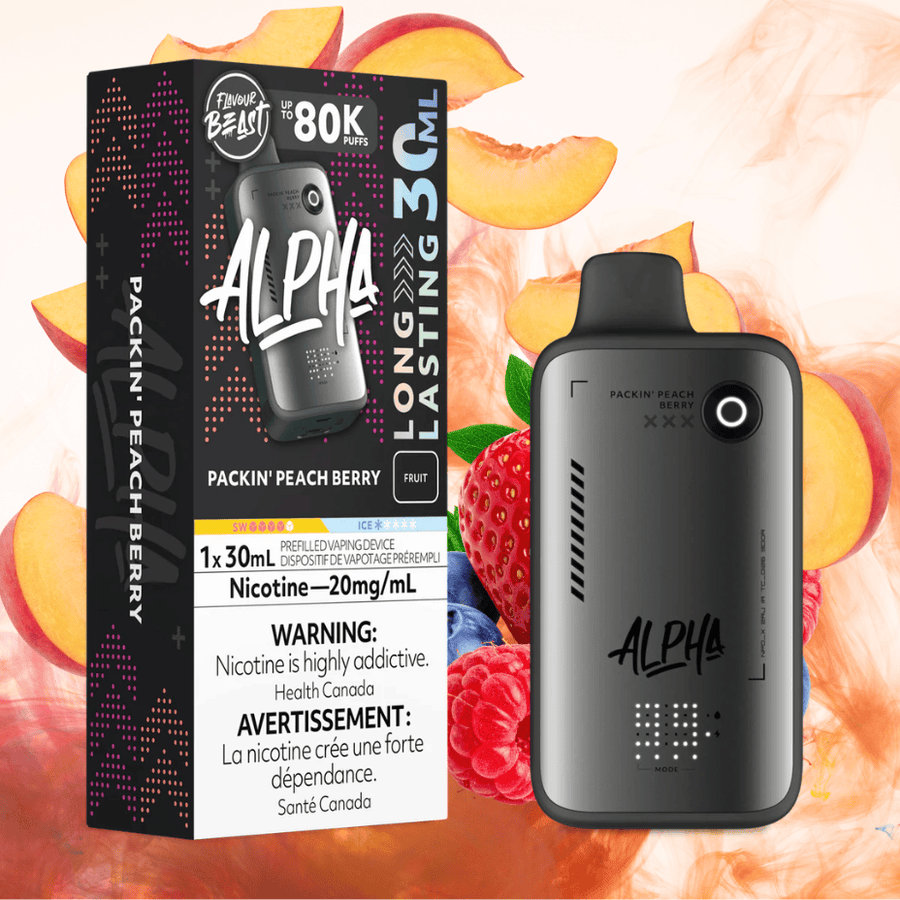 Flavour Beast Alpha 80K Disposable Vape-Packin' Peach Berry 30mL / 80000 Puffs / 20mg Vape Superstore Yorkton Saskatchewan
