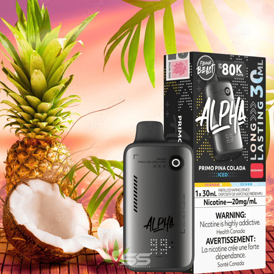 Flavour Beast Alpha 80K Disposable Vape-Primo Pina Colada Iced 30mL / 80000 Puffs / 20mg Vape Superstore Yorkton Saskatchewan