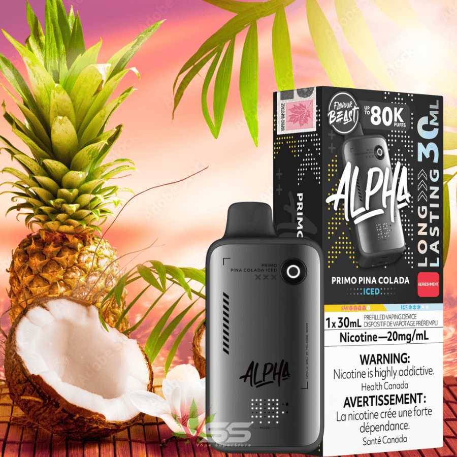 Flavour Beast Alpha 80K Disposable Vape-Primo Pina Colada Iced 30mL / 80000 Puffs / 20mg Vape Superstore Yorkton Saskatchewan