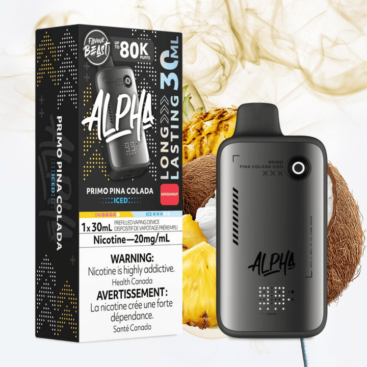 Flavour Beast Alpha 80K Disposable Vape-Primo Pina Colada Iced 30mL / 80000 Puffs / 20mg Vape Superstore Yorkton Saskatchewan