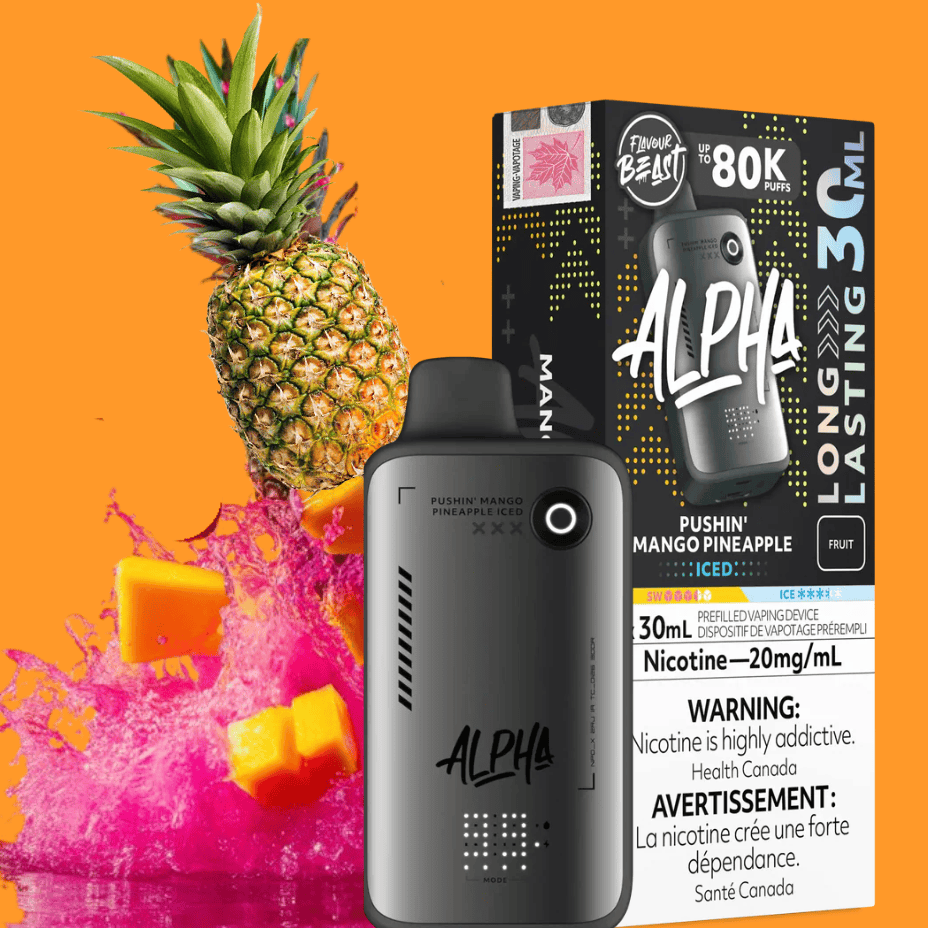Flavour Beast Alpha 80K Disposable Vape-Pushin Mango Pineapple Iced 30mL / 80000 Puffs / 20mg/mL Vape Superstore Yorkton Saskatchewan