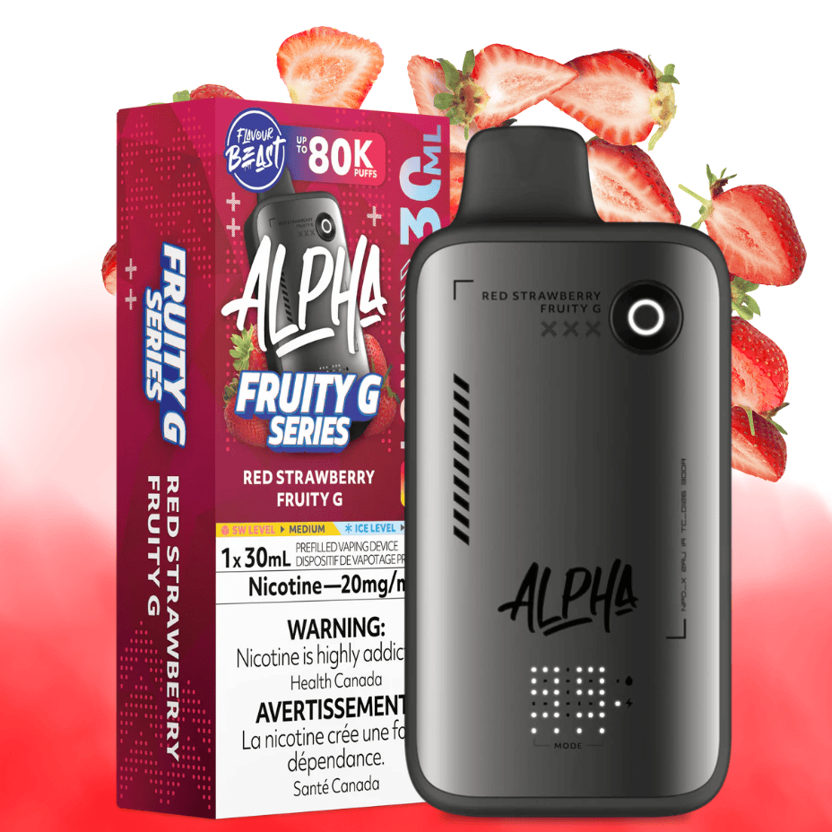 Flavour Beast Alpha 80K Disposable Vape-Red Strawberry Fruity G 30mL / 80000 Puffs / 20mg Vape Superstore Yorkton Saskatchewan