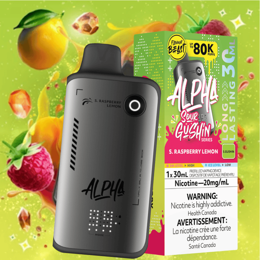 Flavour Beast Alpha 80K Disposable Vape-S. Raspberry Lemon 30mL / 80000 Puffs / 20mg/mL Vape Superstore Yorkton Saskatchewan