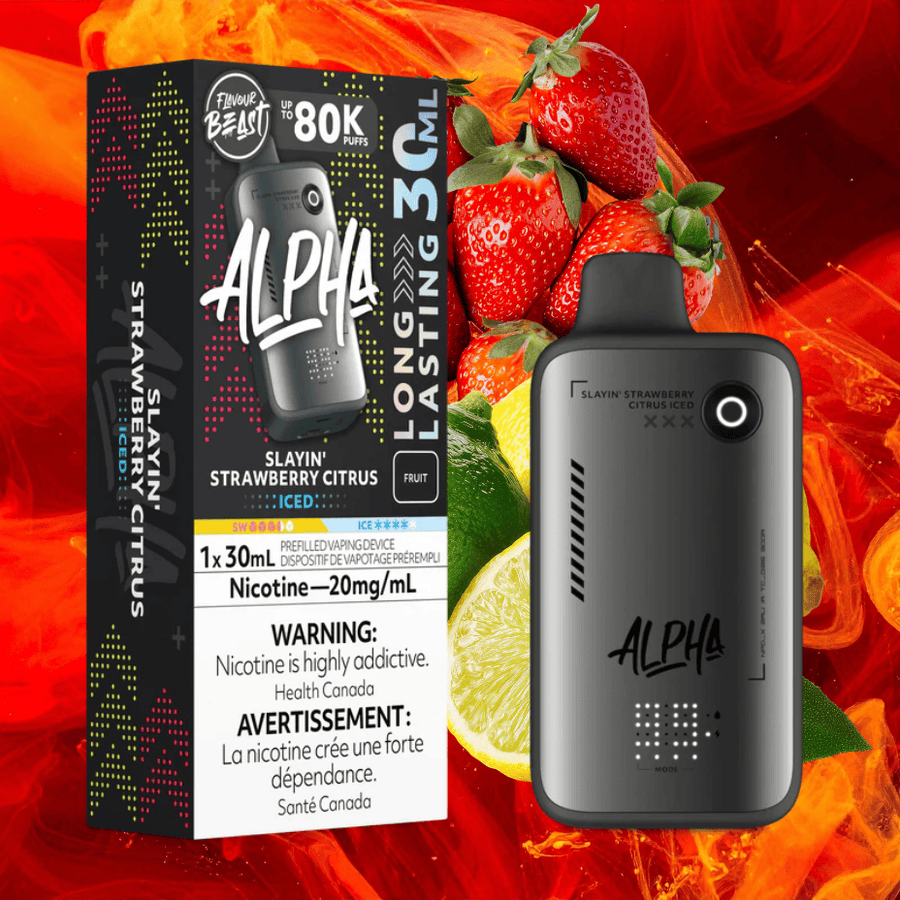 Flavour Beast Alpha 80K Disposable Vape-Slayin Strawberry Citrus Iced 30mL / 80000 Puffs / 20mg Vape Superstore Yorkton Saskatchewan