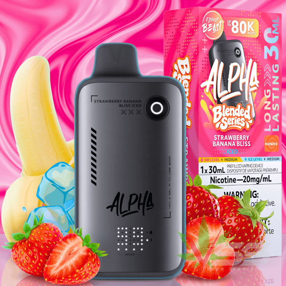 Flavour Beast Alpha 80K Disposable Vape-Strawberry Banana Bliss Iced 80000 Puffs / 20mg Vape Superstore Yorkton Saskatchewan