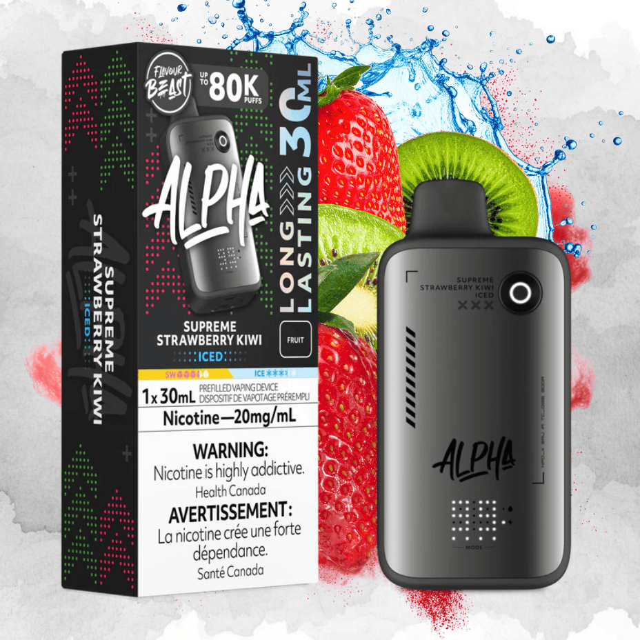 Flavour Beast Alpha 80K Disposable Vape-Supreme Strawberry Kiwi 30mL / 80000 Puffs / 20mg Vape Superstore Yorkton Saskatchewan