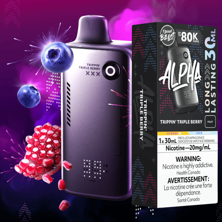 Flavour Beast Alpha 80K Disposable Vape-Trippin' Triple Berry 30mL / 80000 Puffs / 20mg Vape Superstore Yorkton Saskatchewan