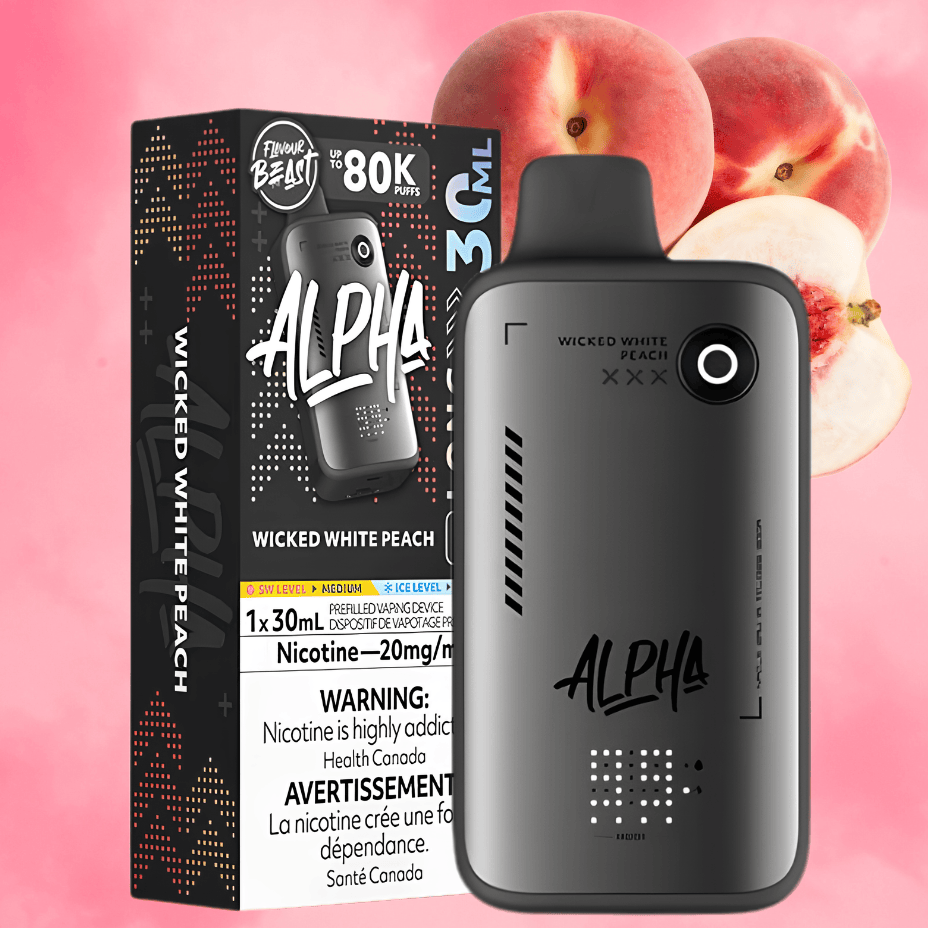 Flavour Beast Alpha 80K Disposable Vape-Wicked White Peach 30mL / 80000 Puffs / 20mg/mL Vape Superstore Yorkton Saskatchewan