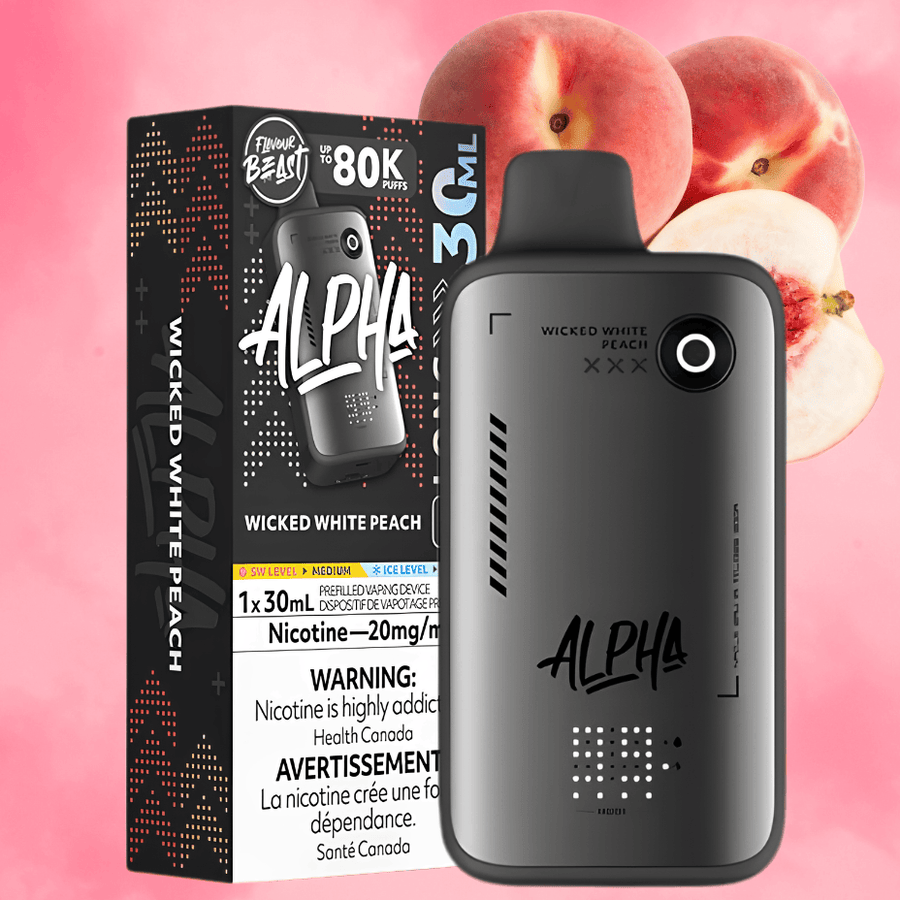 Flavour Beast Alpha 80K Disposable Vape-Wicked White Peach 30mL / 80000 Puffs / 20mg/mL Vape Superstore Yorkton Saskatchewan