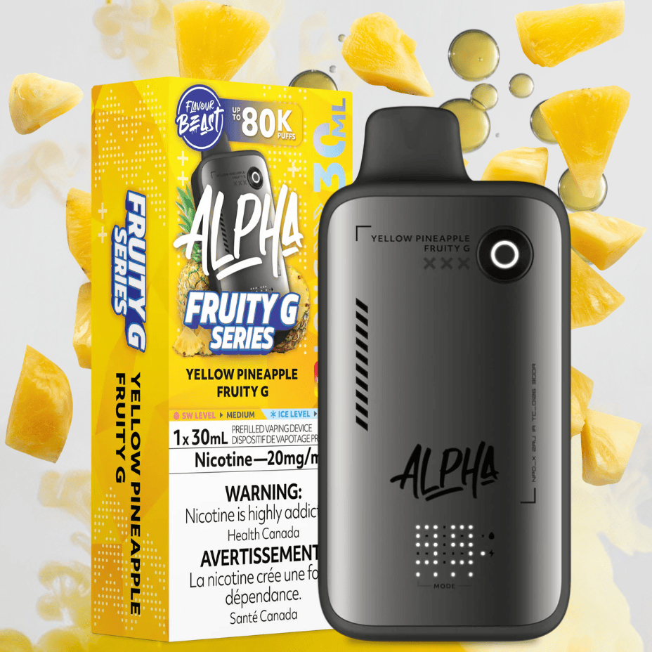 Flavour Beast Alpha 80K Disposable Vape-Yellow Pineapple Fruity G 30mL / 80000 Puffs / 20mg/mL Vape Superstore Yorkton Saskatchewan