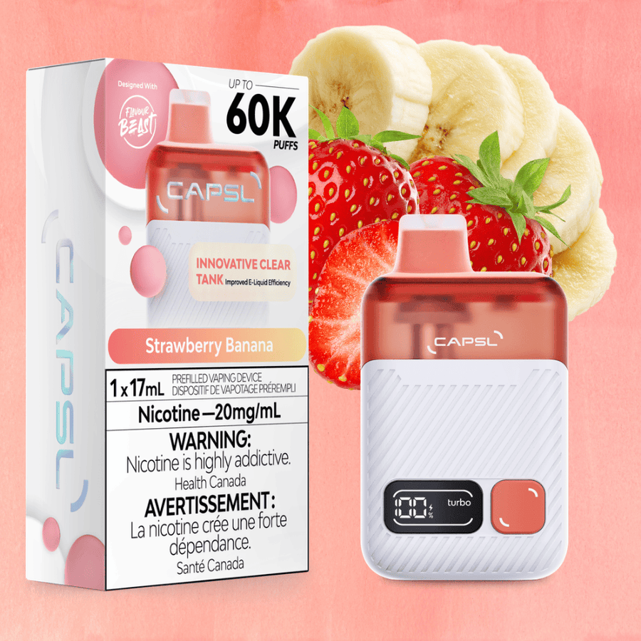 Flavour Beast CAPSL AFX17 60K Disposable Vape-Strawberry Banana 17mL / 60000 Puffs / 20mg/mL Vape Superstore Yorkton Saskatchewan