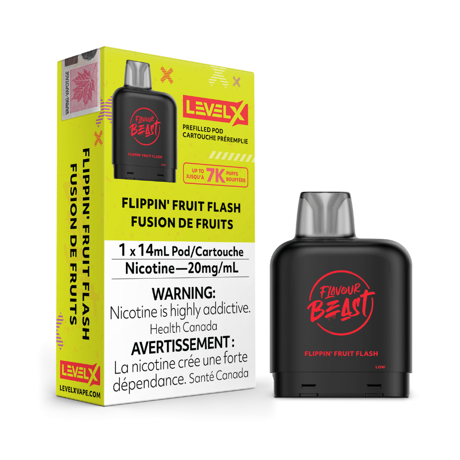 Flavour Beast Closed Pod Systems 20mg / 7000 Puffs Level X Flavour Beast Pod-Flippin' Fruit Flash Level X Flavour Beast Pod-Flippin' Fruit Flash-Yorkton Vape Store