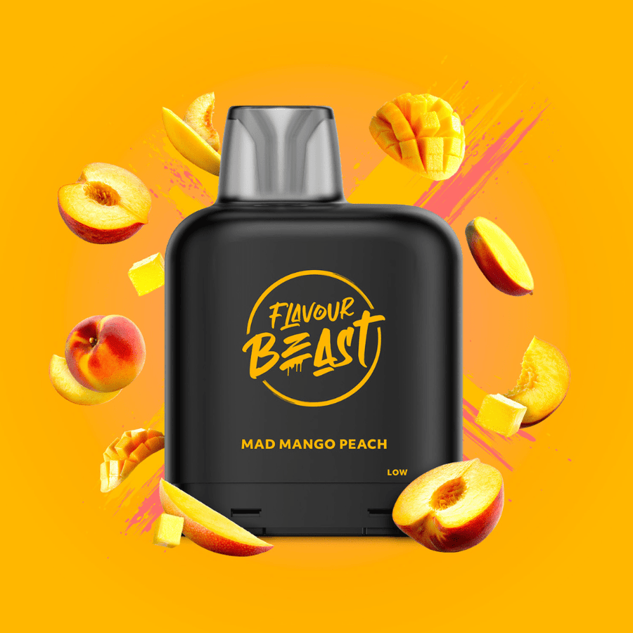 Flavour Beast Closed Pod Systems 20mg / 7000 Puffs Level X Flavour Beast Pod-Mad Mango Peach Level X Flavour Beast Pod-Mad Mango Peach-Yorkton Vape Superstore