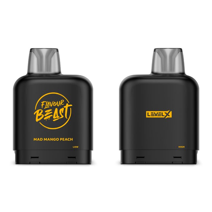 Flavour Beast Closed Pod Systems 20mg / 7000 Puffs Level X Flavour Beast Pod-Mad Mango Peach Level X Flavour Beast Pod-Mad Mango Peach-Steinbach Vape SuperStore