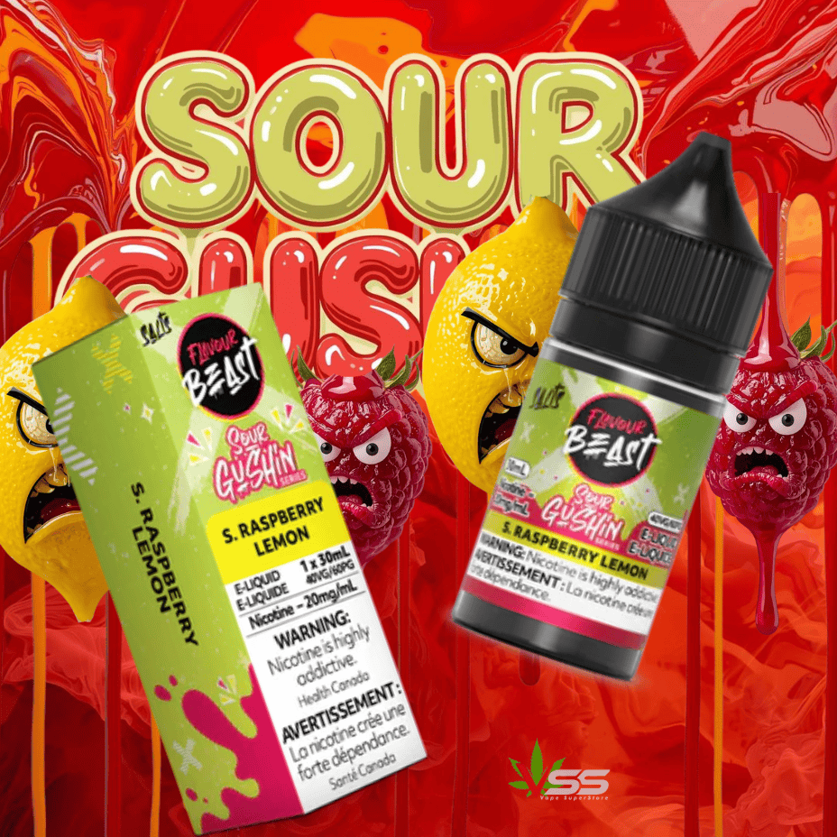 Flavour Beast Gushin' Salt - S. Raspberry Lemon 30mL / 20mg Vape Superstore Yorkton Saskatchewan