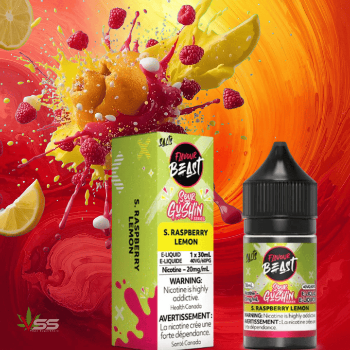 Flavour Beast Gushin' Salt - S. Raspberry Lemon 30mL / 20mg Vape Superstore Yorkton Saskatchewan
