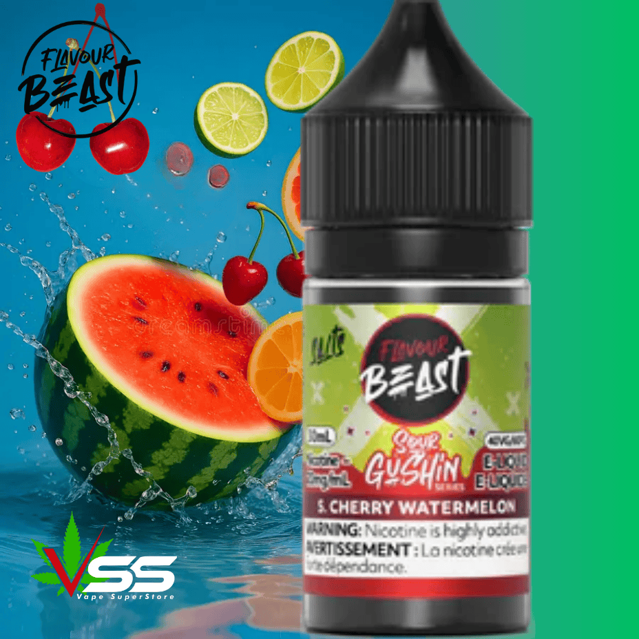 Flavour Beast Gushin' Salt - Sour Cherry Watermelon Vape Superstore Yorkton Saskatchewan