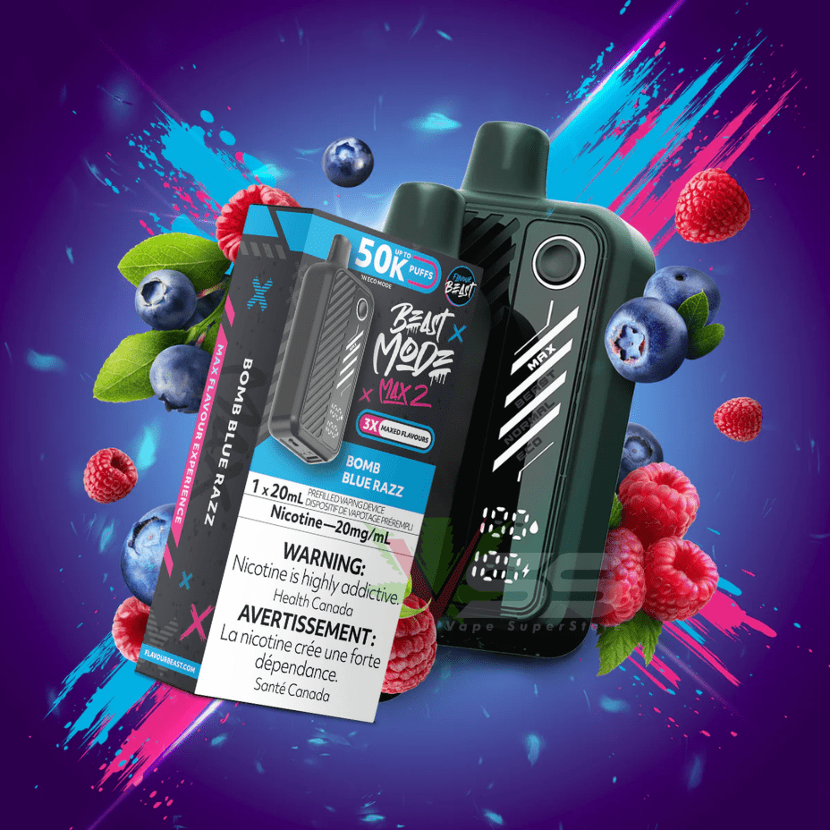 Flavour Beast Max 2 Disposable Vape-Bomb Blue Razz Vape Superstore Yorkton Saskatchewan