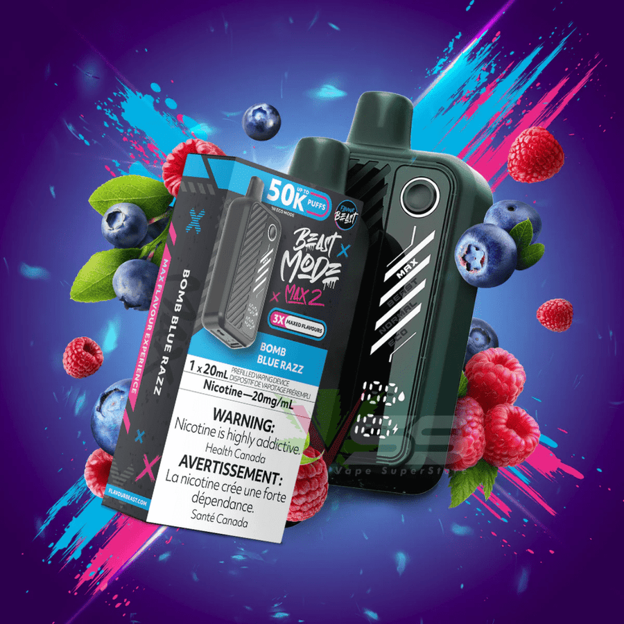 Flavour Beast Max 2 Disposable Vape-Bomb Blue Razz Vape Superstore Yorkton Saskatchewan