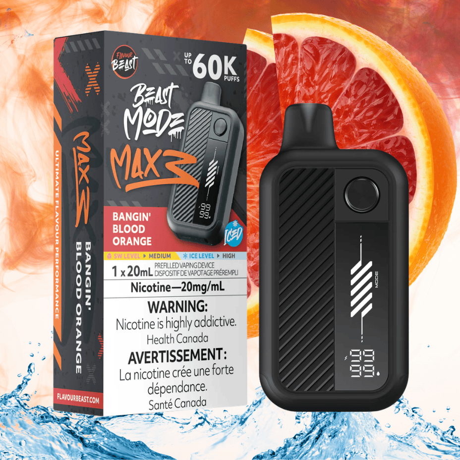 Flavour Beast Mode Max 3 60K Disposable Vape - Bangin' Blood Orange Ice 20mL / 60000 Puffs / 20mg/mL Vape Superstore Yorkton Saskatchewan
