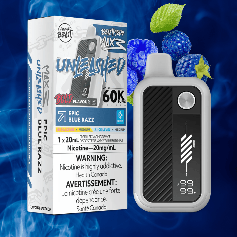 Flavour Beast Mode Max 3 60K Disposable Vape - Epic Blue Razz 20mL / 60000 Puffs / 20mg/mL Vape Superstore Yorkton Saskatchewan