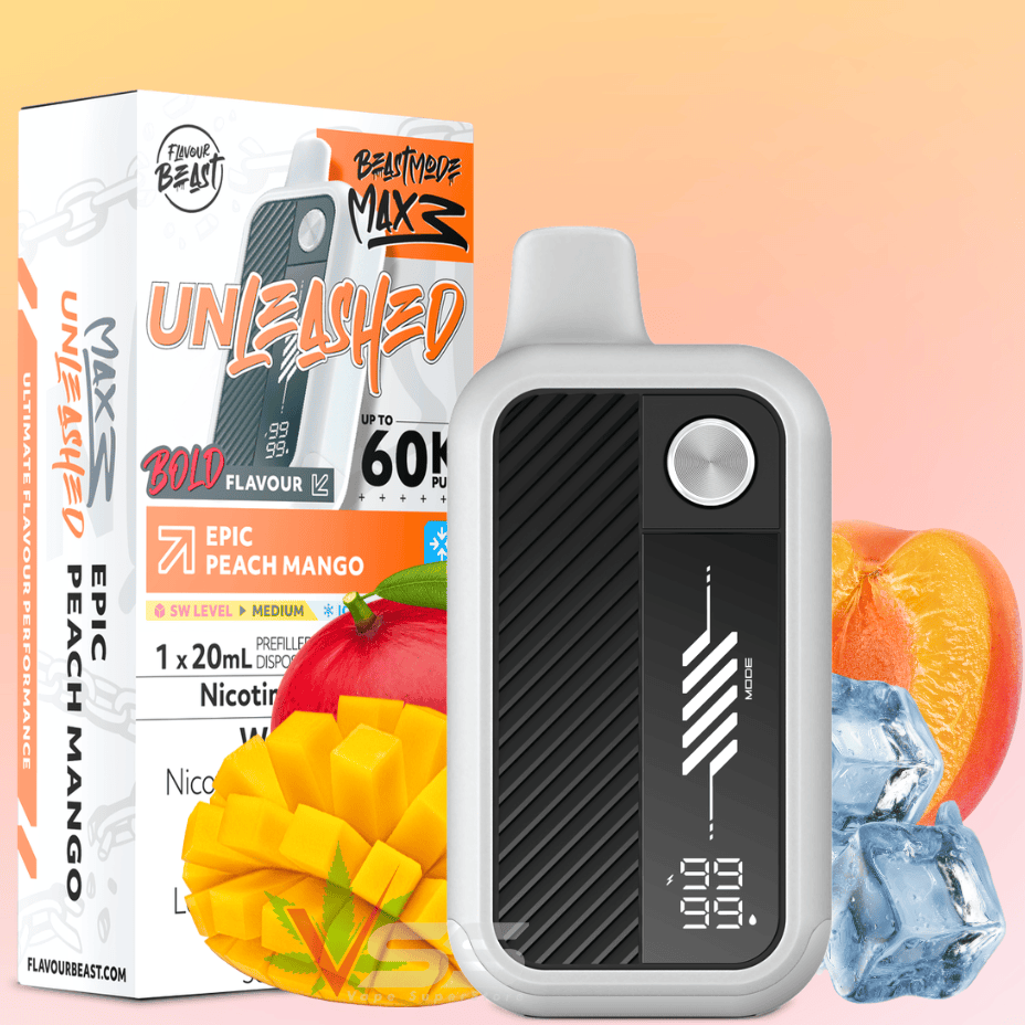 Flavour Beast Mode Max 3 60K Disposable Vape - Epic Peach Mango Ice 20mg / 60000 Puffs Vape Superstore Yorkton Saskatchewan