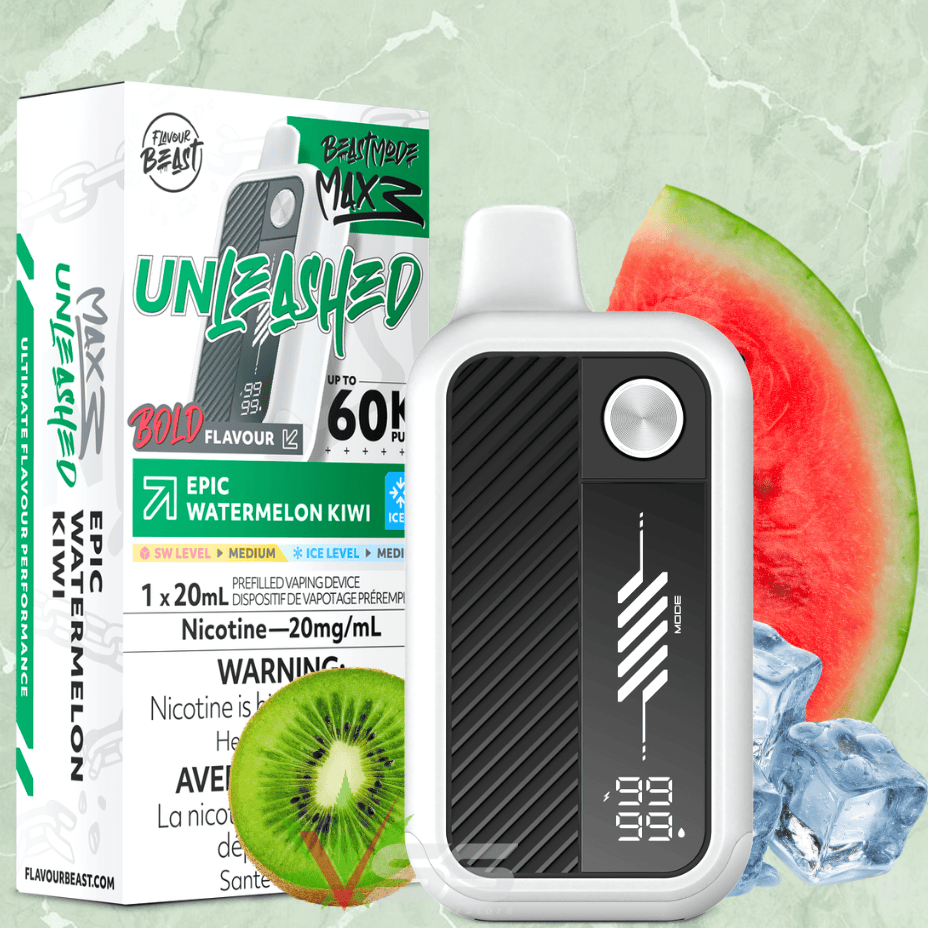 Flavour Beast Mode Max 3 60K Disposable Vape - Epic Watermelon Kiwi Ice 20mg / 60000 Puffs Vape Superstore Yorkton Saskatchewan