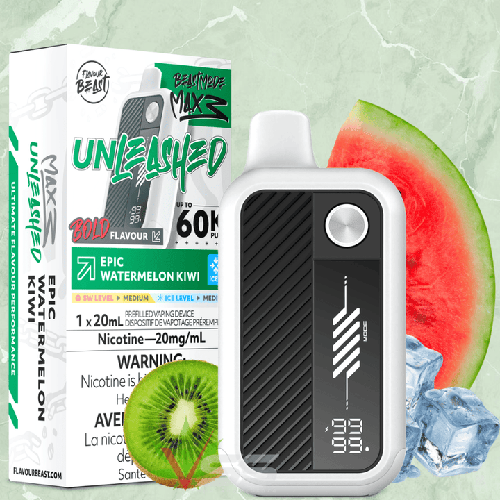 Flavour Beast Mode Max 3 60K Disposable Vape - Epic Watermelon Kiwi Ice 20mg / 60000 Puffs Vape Superstore Yorkton Saskatchewan