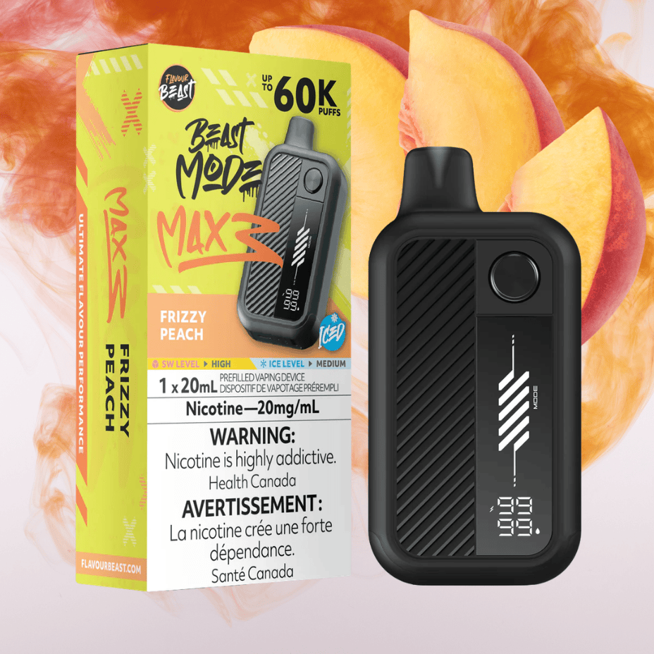 Flavour Beast Mode Max 3 60K Disposable Vape - Frizzy Peach Ice 20mL / 60000 Puffs / 20mg/mL Vape Superstore Yorkton Saskatchewan