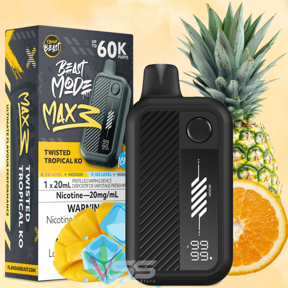 Flavour Beast Mode Max 3 60K Disposable Vape - Twisted Tropical KO Ice 20mg / 60000 Puffs Vape Superstore Yorkton Saskatchewan