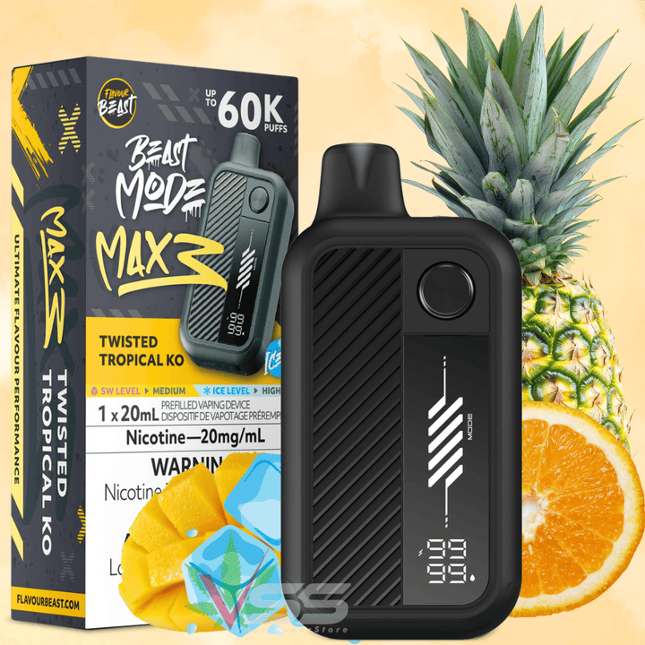 Flavour Beast Mode Max 3 60K Disposable Vape - Twisted Tropical KO Ice 20mg / 60000 Puffs Vape Superstore Yorkton Saskatchewan